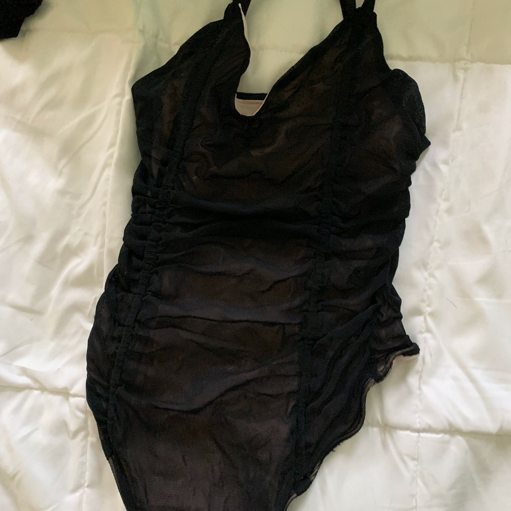 BLACK MESH BODY SUIT